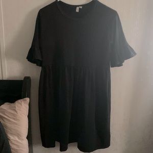 🥰EUC ASOS Black Ruffle-Sleeved Boxy Babydoll Dress
